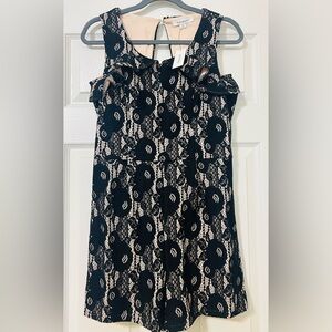Francesca's  Black Lace Sleeveless Romper with Nude Lining. New With Tags